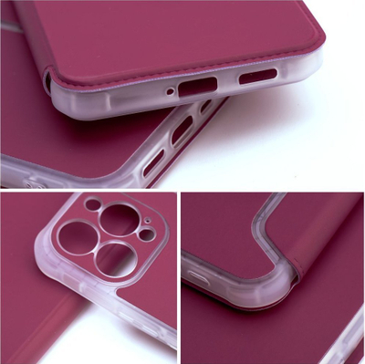 Futrollë piano book për Samsung Galaxy A22 5G, PU & TPU, me kapak, ngjyrë magenta