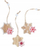 Dekor pemë MFP Wooden Hanging Snowflakes, set 9 copë, dru, bardh e kuqe