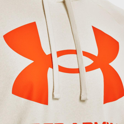 Bluzë me kapuç Under Armour Rival Fleece Big Logo, për meshkuj, XX-Large, ngjyrë bezhë