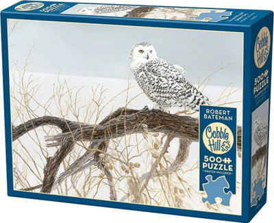 Puzzle me rërë Cobble Hill Fallen Willow Snowy Owl, copa të mëdhaja, me figurë buf i bardhë