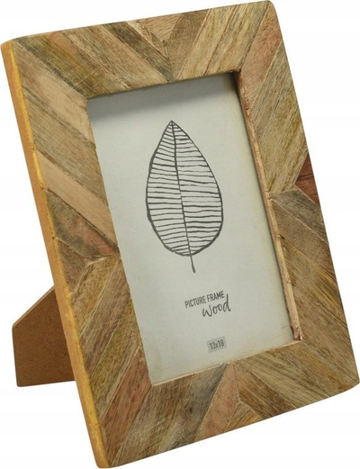 Kornizë fotografish Mango Wood Patchwork, 19 x 24 cm, dru mango, ngjyrë natyrale