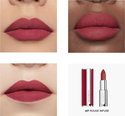 Buzëkuq Givenchy Le Rouge Deep Velvet Matte, efekt mat, i kuq