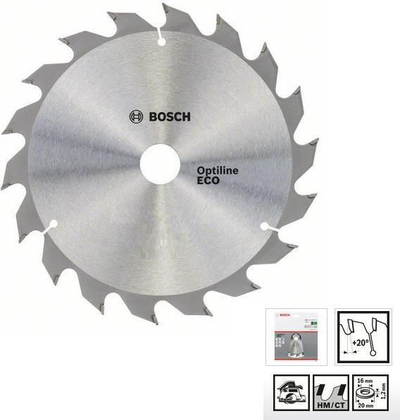 Teh sharre rrethore Bosch Eco Optiline Wood 2608644377, 190mm, 48 dhëmbë, për dru