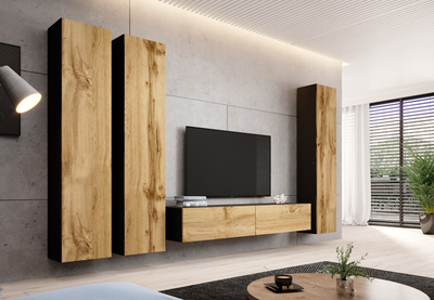 Dollap i varur Cama VIGO 180, 180x40x30 cm, sistem PUSH CLICK, i zi dhe dru lisi wotan