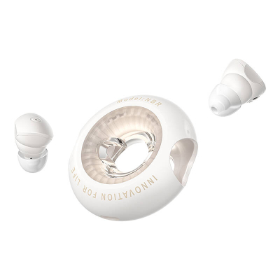 Kufje pa tela Vention TWS NBRN0 T17, Bluetooth, me etui karikues rrethor, bezhë