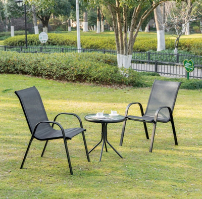 Set karrige kopshti Halmar SOFIA, metal, textilene, gri e errët x2