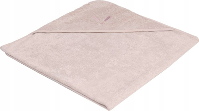 Peshqir me kapuç për bebe Piapimo Bamboo Cotton, 90x90 cm, bambu me pambuk, rozë e butë