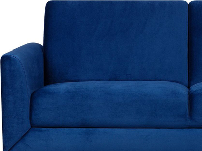 Divan 3-vendësh Beliani Fenes, kadife, këmbë metal, blu navy