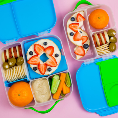 Kuti ushqimi b.box Mini Snack Box, 2 ndarje, e papërshkueshme nga lëngjet, gri blue slate