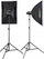 Set drite studio Mantona Pro Newcomer 300 II Double, me 2 blicë, me softbox, ngjyrë e zezë