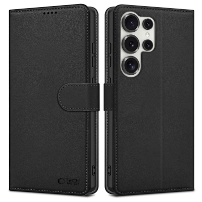 Mbrojtëse-portofol Tech-Protect Wallet për Galaxy S25 Ultra, lëkurë eco, e zezë