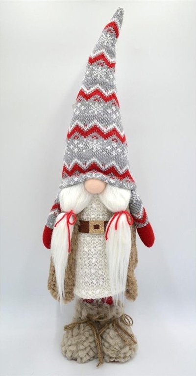 Декоративна фигура Саска Божиќ народен елф џуџе гном со појас, 59 cm, повеќебојна