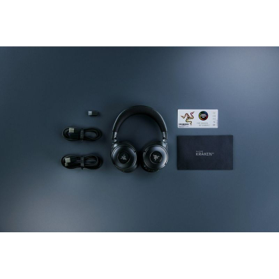 Kufje gaming Razer Kraken V4 Wireless, USB Type A, Bluetooth, të zeza