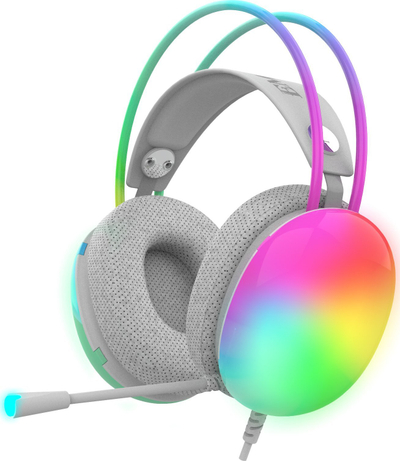 Kufje gaming Inca IGK-X8S RGB, me kabllo, over ear, gri