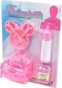 Set aksesorësh për kuklla Adar, 6 copë, plastikë, rozë