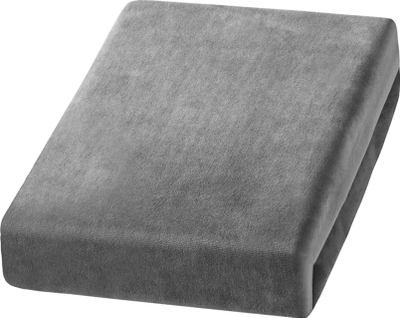 Çarçaf krevati GRAY WELUR SHEET, material welur, njëngjyrësh, gri