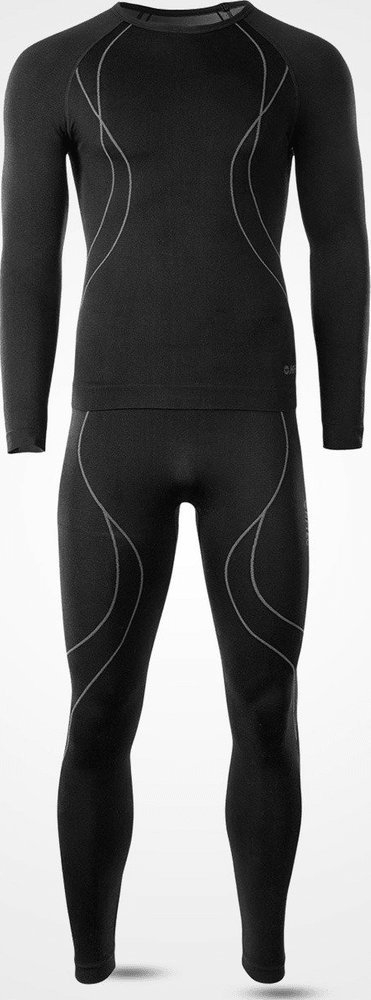 Veshje të brendshme termike Hi-Tec Ikar Set M, tharje e shpejtë, elastike, blu navy