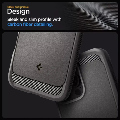 Mbështjellës telefoni Spigen Rugged Armor MagFit për iPhone 16 Pro Max, kompatibil me MagSafe, gri