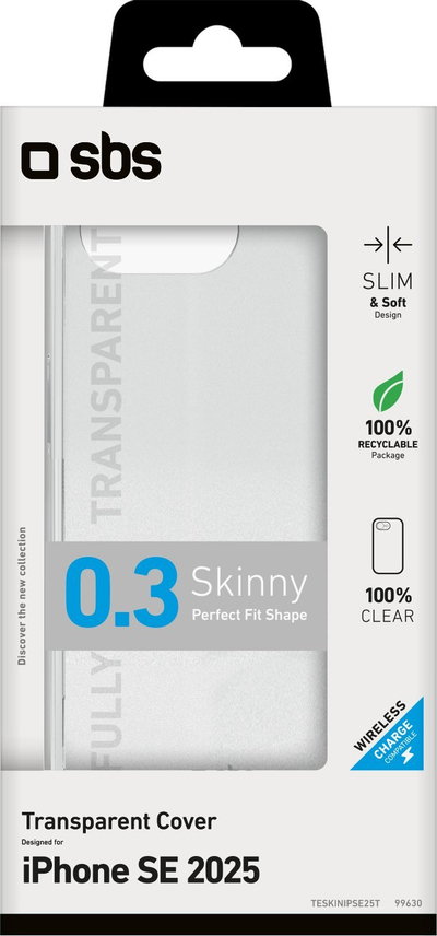 Këllëf telefoni SBS Skinny Cover për iPhone 16e, transparent