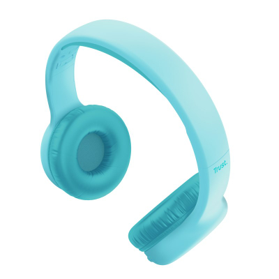Kufje pa tela Trust NOUNA Kids, wireless, kufizim volum 85 dB, blu