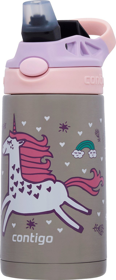 Shishe uji Contigo Easy Clean Steel Strawberry Unicorn, 380ml, çelik inox, shumëngjyrëshe