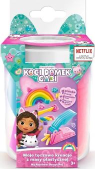 Set kreativ My Rainbow Creations Gabbys Dollhouse, me masë modeluese, filxhan i bardhë, për fëmijë