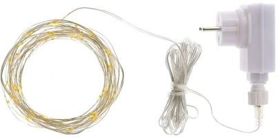 Dritë dekorative Sirius Angel Hair Knirke, 11m, 80 LED, argjend