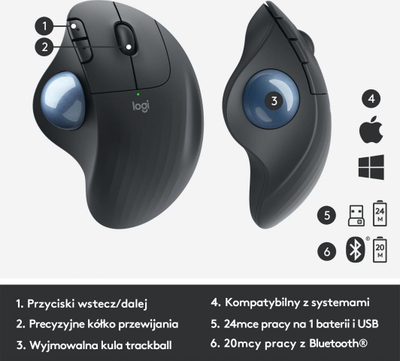 Maus Logitech ERGO M575 (910-005872), i zi
