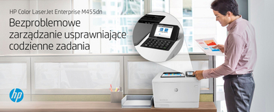 Печатач HP Color LaserJet Enterprise M455dn, ласерски во боја, бел
