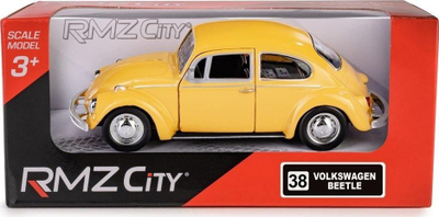 Lodër makine RMZ City Volkswagen Beetle 1967, 1:32, metal die-cast, e verdhë
