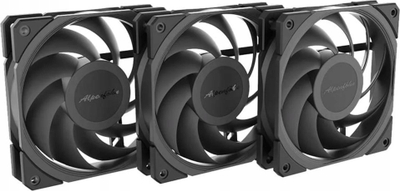 Ventilatorë PC Alpenfohn JetStream 120, set 3 copë, PWM, 120mm, të zinj