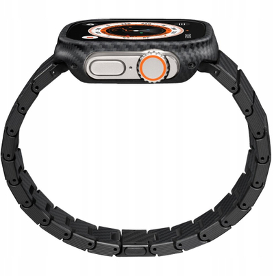 Ремен за часовник Pitaka Real Link Bracelet, јаглеродни влакна 1K, за Apple Watch, црн