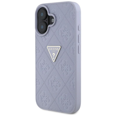 Kllëf telefoni Guess Metal Logo për iPhone 16, TPU, motiv 4G, vjollcë