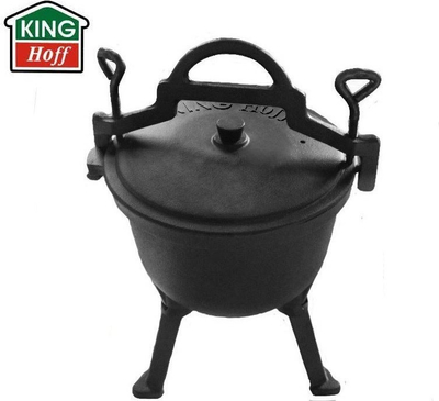 Tenxhere gize Hunter Cast Iron Pot, 4L, me këmbë, e zezë