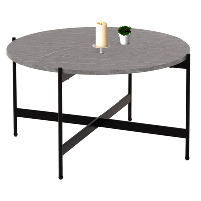 Tavolinë për kafe Φ80x45Hcm (HM9588.02), gri/ zezë