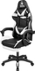 Karrige gaming Kruger&amp;Matz Warrior GX-150, eco lëkurë, me mbështetëse këmbësh, bardh e zi