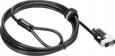 Клуч за сигурност за лаптоп Lenovo NanoSaver Combination Cable Lock, со бројчаник, црн