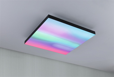 Llamp tavani Paulmann Velora Rainbow, panel 45x45cm, 19W RGBW, metal i zi