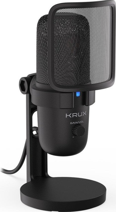 Mikrofon Krux Emote 2000S KRXC002, кардиоиден и омнидирекционален, USB C, црн