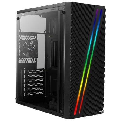 Kutia PC Aerocool Streak ACCM-PV19012.11, Midi Tower, RGB, e zezë