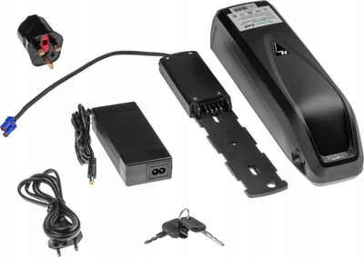 Bateri për biçikletë elektrike Green Cell 48V 18Ah, Li-Ion, me karikues, gri