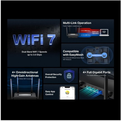 Ruter Mercusys MR25BE, WiFi 7 BE3600, i bardhë