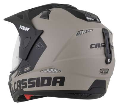Helmetë moto CASSIDA Tour 2.0 Dual, vizor Pinlock, ECE 22.06, bezhë mat e zezë