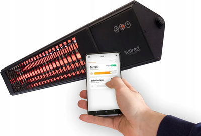 Ngrohës muri Sunred PRO25W-SMART, infrakuq, 2500 W, i zi