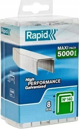 Kapëse Rapid No. 140 Flatwire, 8 mm, të galvanizuara, argjendi