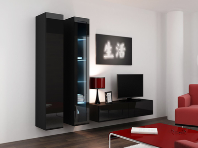 Komodinë TV Cama Meble Vigo 140, 140 cm, MDF, e zezë