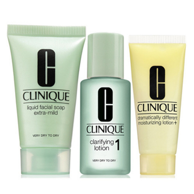 Set për fytyrë Clinique 1, 3 hapa për lëkurë të thatë/shumë të thatë