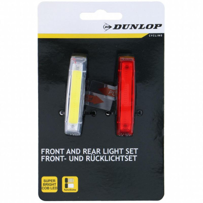 Set drita biçiklete Dunlop LED, përpara edhe mbrapa, ngjyrë e zezë