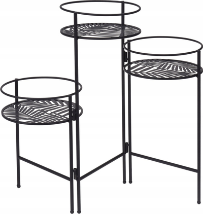 Set mbajtëse lulesh Atmosphera Interior Designer, set 3 copë, lartësia 66 cm, e zezë