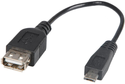 Kabllo USB Sencor SCO 513001, USB A femër në Micro USB B mashkull, 15cm, i zi